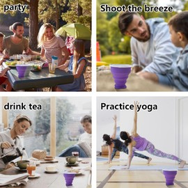 FINDWORLD Collapsible Cup - Silicone FoldableCup Expandable Folding Drinking Cups -Reusable Portable Mugs-Cup For Travel, Camping, Hiking, Holiday Vacation, Outdoor Sports
