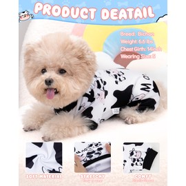 XPUDAC Dog Pajamas Soft Stretchy Pig Dog Clothes for Small Medium Dogs Pet Jumpsuit Cat Apparel-S