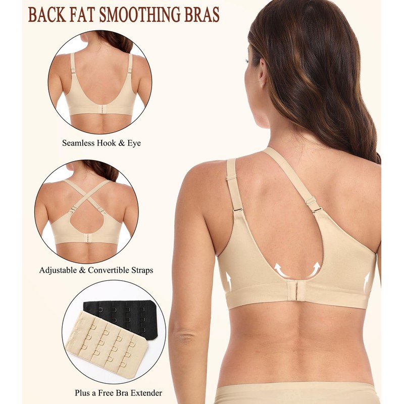 Curyon Women's Seamless Wireless Bra without Underwire Comfort Push-Up Seamless