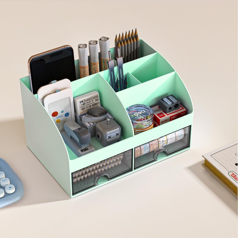 COMFYROOM Desk Organizer and Accessories with 6 Compartments and 2