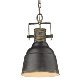 Golden Lighting -Quarry 1 Light Pendant Antique Black Iron- Pendant Lighting, Pendant Lights Kitchen Island, Pendant Light Fixtures, Light Fixtures Ceiling Mount, Kitchen Island Lighting,
