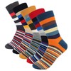 HOYOLS - Calcetines largos de algodón de rayas coloridas para
