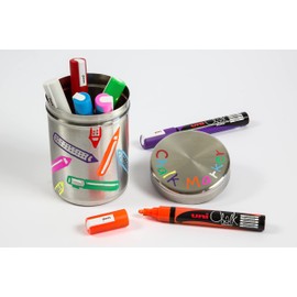 Uni-Ball 186415 - Raam- en krijtmarker met spievormige punt 8 mm, fluorescerend oranje, 1 stuk