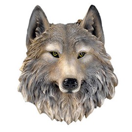 Wenwan Animal Head Wall Decoration, Decorative Sculpture, Wolf