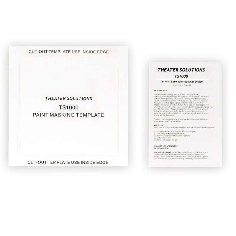 Theater Solutions TS1000 Passive 10" Home Theater in Wall Subwoofer