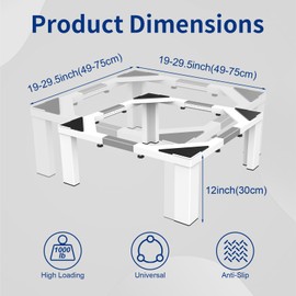 ANBase Heavy-Duty All Steel Laundry Pedestal, Full Size 12" Height Washing Machine Stand, Dryer Stand, Universal Adjustable Washer and Dryer Pedestals(White