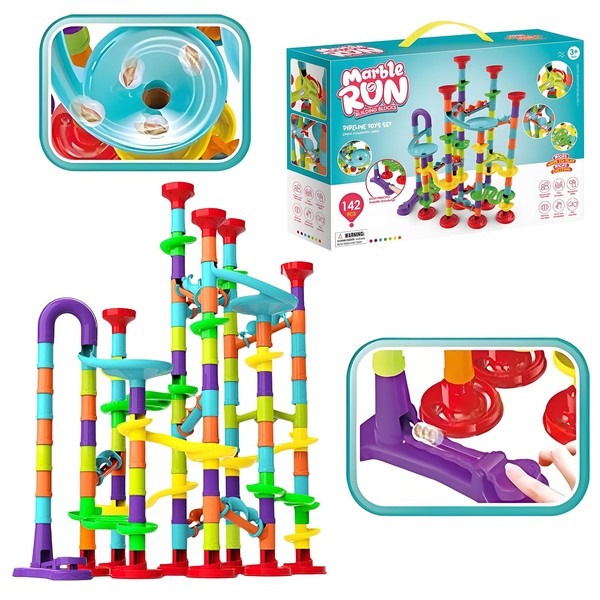 NICTOY Marble Runs - 172 Complete Pieces Maze Track Toys