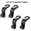 HEYNER 4x Headrest Hooks Storage Multifunction Seat Back Hangers for