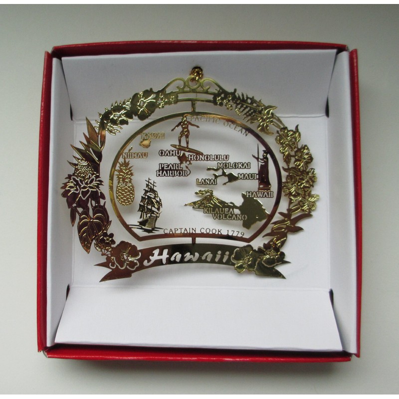 Hawaii Christmas ORNAMENT Hawaiian Island Travel Souvenir Gift