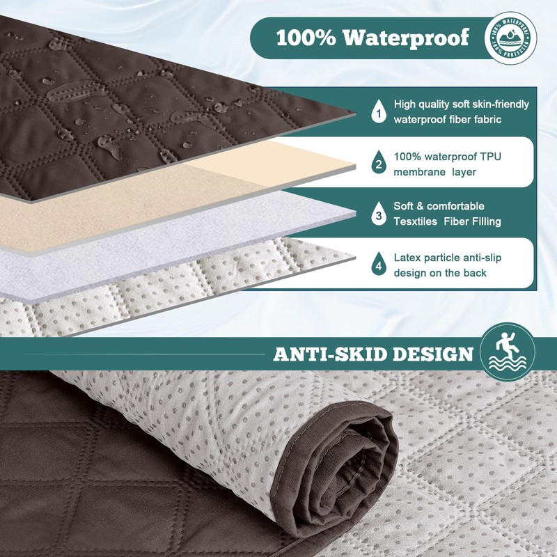 Ruaozz Waterproof Recliner Sofa Cover 1-Piece Couch Covers for Reclining