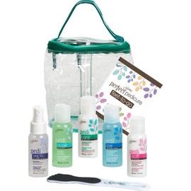 Gena Feet-to-Go At Home Pedicure Kit – Foot Spa Pedi Kit, Travel Set with Pedi Soak, Callus Softener, Gel, Spray & Scrub Tool