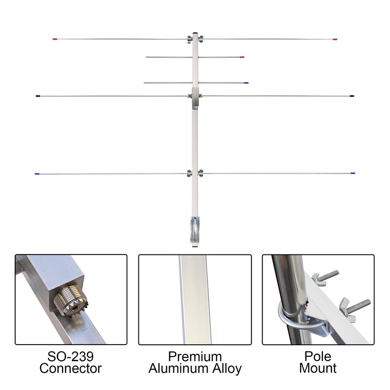 Yagi Antenna for Ham Radio Dual Band 2m 70cm VHF