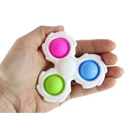 Set of 2 Bubble Pop Fidget Spinner - 2 in 1 Fidget Toy - Bubble Popper Sensory Stress Toys