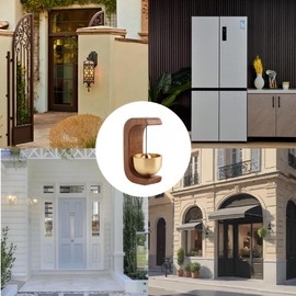 xumy Magnetic Chime Bell,Shopkeepers Bell for Door Opening, Wireless Brass Doorbell for Business/Home Entry, Housewarming Gift, Entrance Hanging Decor (Walnut)