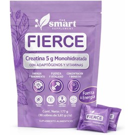 FIERCE Sugar-Free Creatine Monohydrate 5g Packets with Magnesium, Vitamin D3, B12 & Adaptogens, Women's Supplement Powder – 30 Single-Serve Sticks