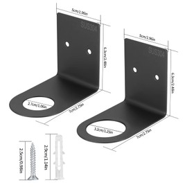 2 Pcs Soap Bottle Dispenser Holders, Wall Mounted Soap Pump Bottles Dispenser Stands, Stainless Steel Shampoo Dispenser Bottles Hanging Shelf Storage Holder Racks for Kitchen Bathroom - Black