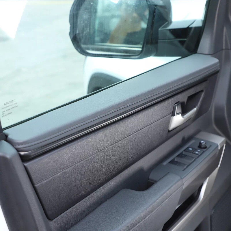 Ynei 4PCS Matt Black Interior Door Panel Trim Strip Set