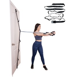 Banda de gimnasio resistente para puerta – Sistema de anclaje de gimnasio en casa multiposición para bandas de resistencia – Banda resistente con bucles