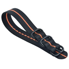 MZBUTIQ 22 mm Men's Nylon Watch Strap One Piece Watch Bands Replacement PVD Buckle 3 Ring