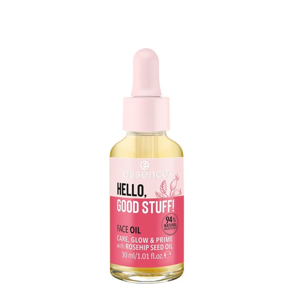 essence Hello Good Stuff Face Oil Transparent for Dry Skin Nourishing Protective Relaxing with Oils Radiant Fresh Radiant Vegan Alcohol Free 30 ml