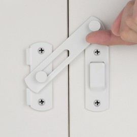 INIRET 2 Packs Barn Door Latches， White Stainless Steel barn gate flip Door Latch Bi-fold Door Lock,Sliding Door Antique Lock Gate Latches Wine Cabinet Closet Door Latches(White)