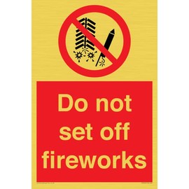 Schild mit Aufschrift"Do not set off firework", 200 x 300 mm, A4P