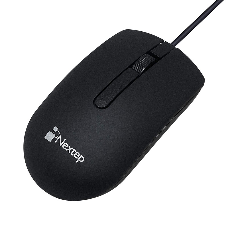 Nextep NE-414 Mouse Alámbrico USB 1000 dpi, Color Negro, Pack
