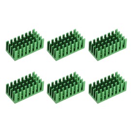 uxcell 11x28x14mm Green Aluminum Heatsink Thermal Adhesive Pad Cooler for Cooling 3D Printers 6Pcs