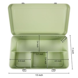 Picowe Metal Seed Storage Box Kit - 30 Seed Envelope Bags & 30 White Plant Labels for Organizing, Saving, and Storing Garden Seeds - Container for All Seed Types (Green, Large)