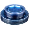 Homy Feel 60PCS Blue Glitter Plastic Plates Includes:30 Dessert Plates