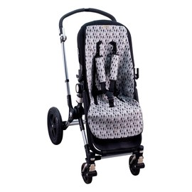 JYOKO Kids Universal Mattress Padded + Protection of Padded Harness for Pushchairs (Black Rayo)