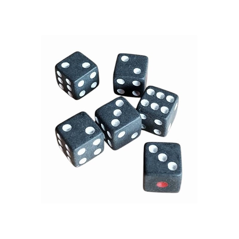 Levarage 0029 Dice, Black, Small, 6-Pack, Black Dice, Black Dice,