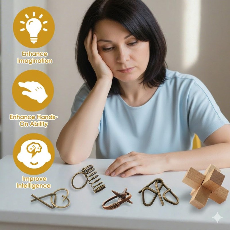 Blovec 24PCS Brain Teaser Puzzles for Adults, Mind Puzzle Ancient