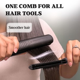 HerStyler Hair Comb For Straightening - Protects Hands - No More Knots - Styles Like A Pro - Versatile Hair Styling Comb - Travel Friendly (Black, Plastic, Dry Hair, 1 Count Pack of 1)