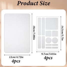 8 Pieces Cell Phone Grip Tape, Anti-Slip Grip Stickers Adhesive Rubberized Decal Stickers Traction Grips Decal Sticker Textured Finger Grip-Stickers for Phones Tablet Computer Gaming Mouse (Clear)