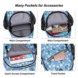 MOSISO Sling Backpack, Multipurpose Travel Hiking Daypack Rope Crossbody Shoulder Bag, Daisy Sprigs