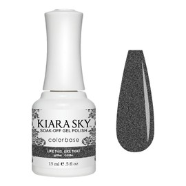 KIARA SKY Gel Polish | Soak-Off All In One 0.5 fl oz | G5086 Little Black Dress (Shimmery Black Shade)