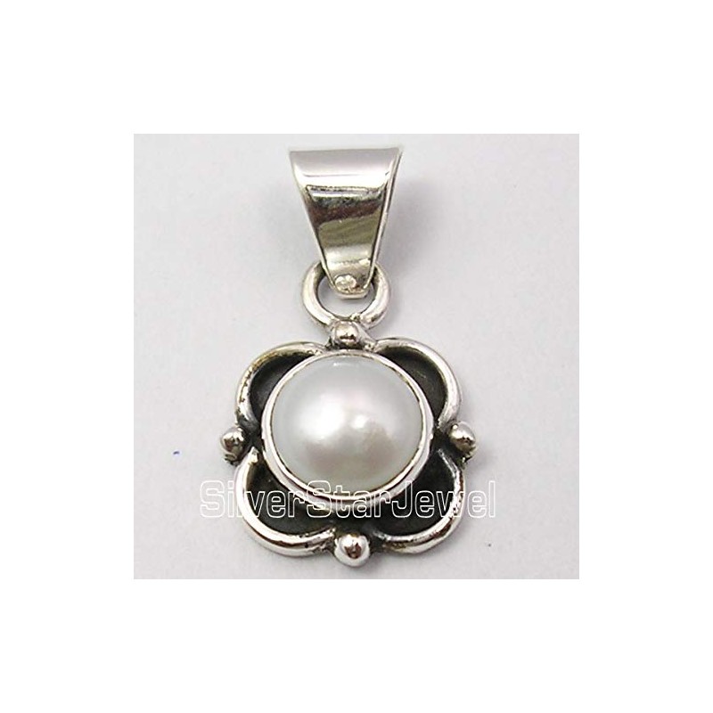 SilverStarJewel Colgante de plata de ley 925 con perla tcw