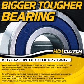 HD Switch HiTorque 210ftlb BIGBearing Billet Pulley PTO Clutch for XR-7 Deck fits Hustler Z XR7, ATZ XR7, Super Z XR7, Plus TrimStar 48 52 927129 927137 w/Larger Replaceable Pulley Bearing