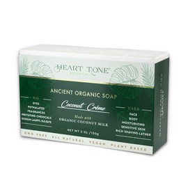 Heart Tone Botanicals Cold Processed Bar Soap | Made With Organic Coconut, Olive, and Sunflower Oils | Nourishing | Great For Sensitive Skin (Coconut Milk)