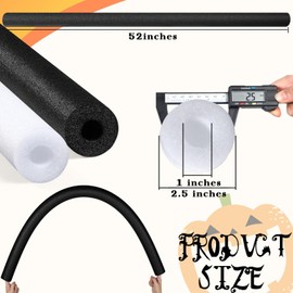 Hanaive 2 Pack Pool Noodles 52 Inch Foam Pool Swim Noodles Hollow Foam Noodle for Christmas Decoration Swimming Floats DIY Floating Craft Projects(Black, White)