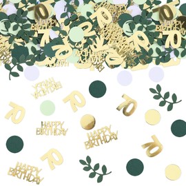 GoldRock Confetti 70th Birthday Decoration Green, Pack of 200 Table Decoration 70th Birthday Women Men, 70s Confetti Decoration Birthday Gold, 70th Birthday Decoration Confetti, Decoration 70th