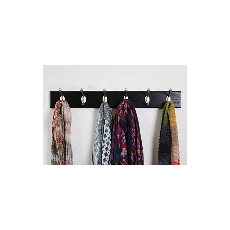 HIGH & MIGHTY 515757 Coat Rack 6 Hook Rail, Easy