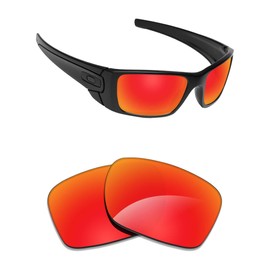 Alphax Fire Red Mirrored Polarized Replacement Lenses for Oakley Fuel Cell OO9096 Sunglasses