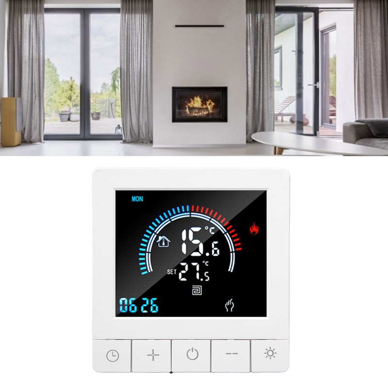 Floor Heating Thermostat LCD Display Touch Control Intelligent Timing Programmable