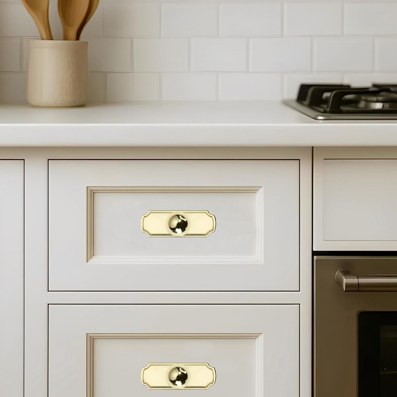 khtumeware 10-Pack Heavy Duty Solid Backplate for Cabinet Knobs Polished