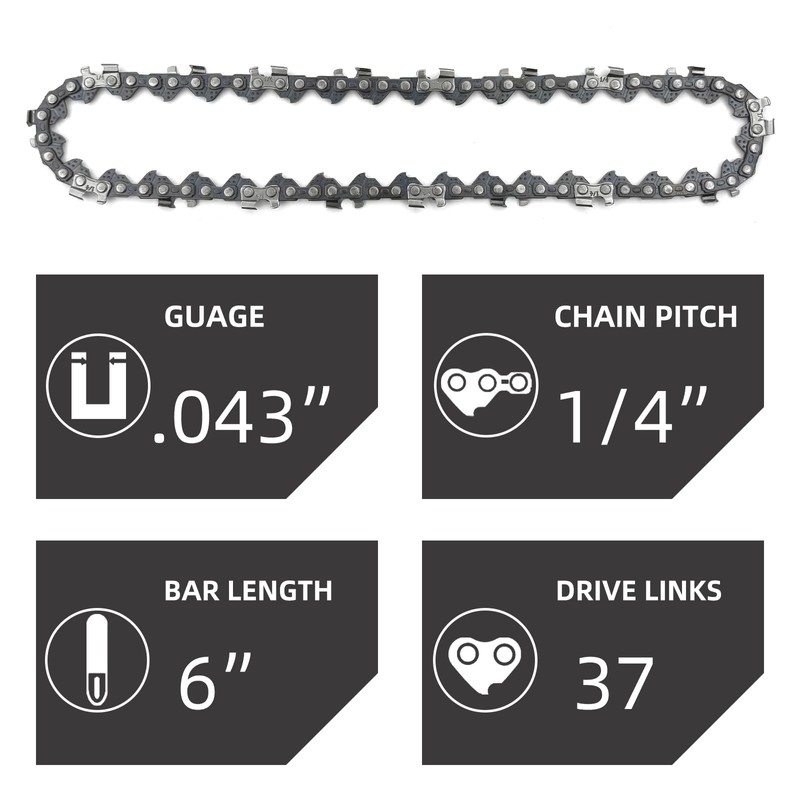 5 Pieces 6 Inch Chainsaw Chain, Replacement Chains for 6