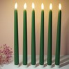 Ni-JASW Green Flameless Taper Candles with Remote Timer, Flickering Battery