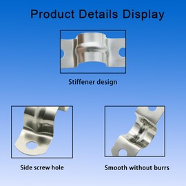 HVDHYY 40 mm 304 Stainless Steel Pipe Clamps for Attaching Hose Installation Pipe Clamp U-shaped Pipe Clamp Suitable for Home Garden Indoor and Outdoor Use Pack of 16