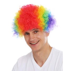 WIG ME UP - MMAM-15M Wig Carnival Afro Rainbow Colourful Curly Clown Women Men